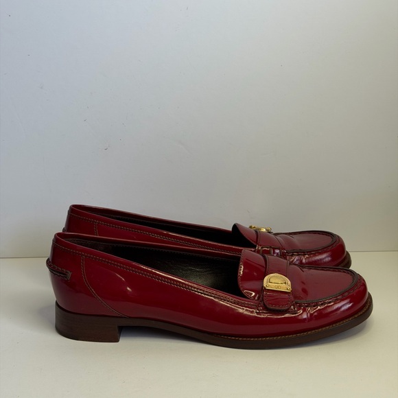 Louis Vuitton Red Patent Leather Loafers Size 36